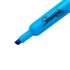Sharpie® Tank Style Highlighters, Chisel Tip, Fluorescent Blue, Box of 12