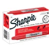 Sharpie® Twin-Tip Permanent Markers, Fine/Ultra Fine Points, Red, Pack Of 12