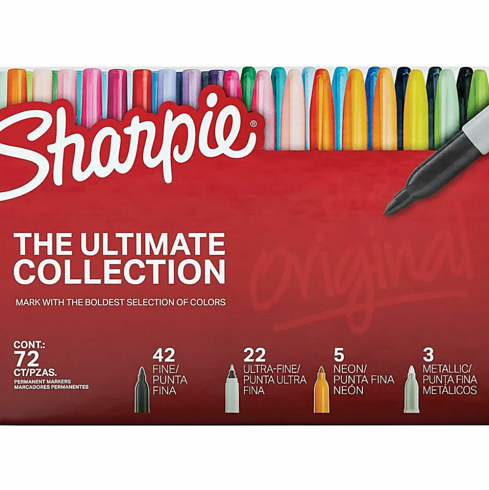 Sharpie® Ultimate Pack, Fine/Ultra Fine Point, Assorted Colors, 72/Pack