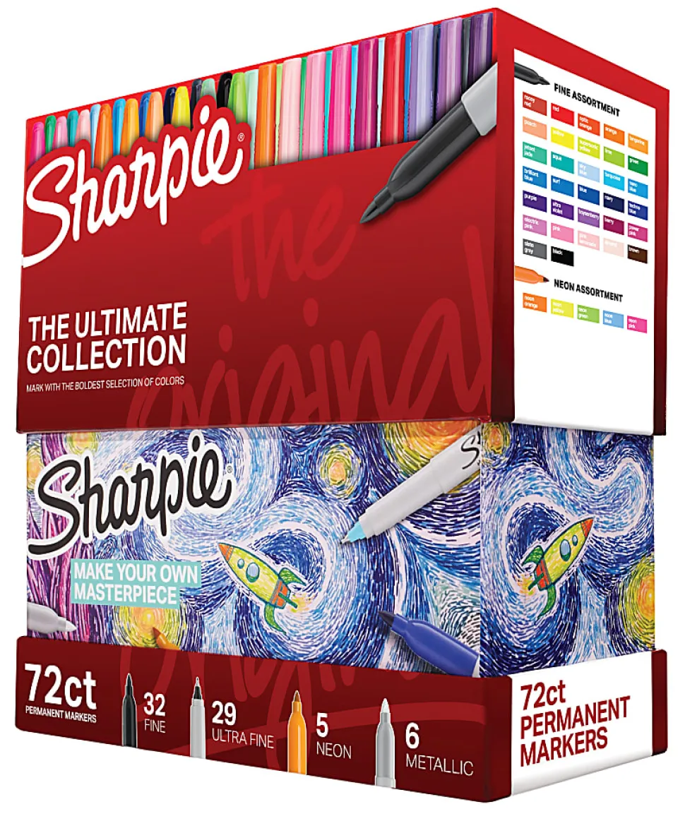 Sharpie® Ultimate Pack, Fine/Ultra Fine Point, Assorted Colors, 72/Pack