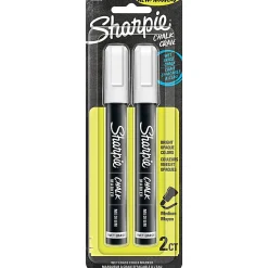 Sharpie® Wet-Erase Chalk Markers, Medium Point, White, Pack Of 2 Markers