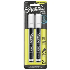Sharpie® Wet-Erase Chalk Markers, Medium Point, White, Pack Of 2 Markers