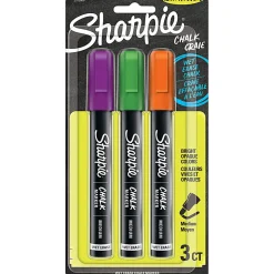 Sharpie® Wet-Erase Chalk Markers, Medium Point, Opaque Barrel, Assorted Ink Colors, Pack Of 3 Markers