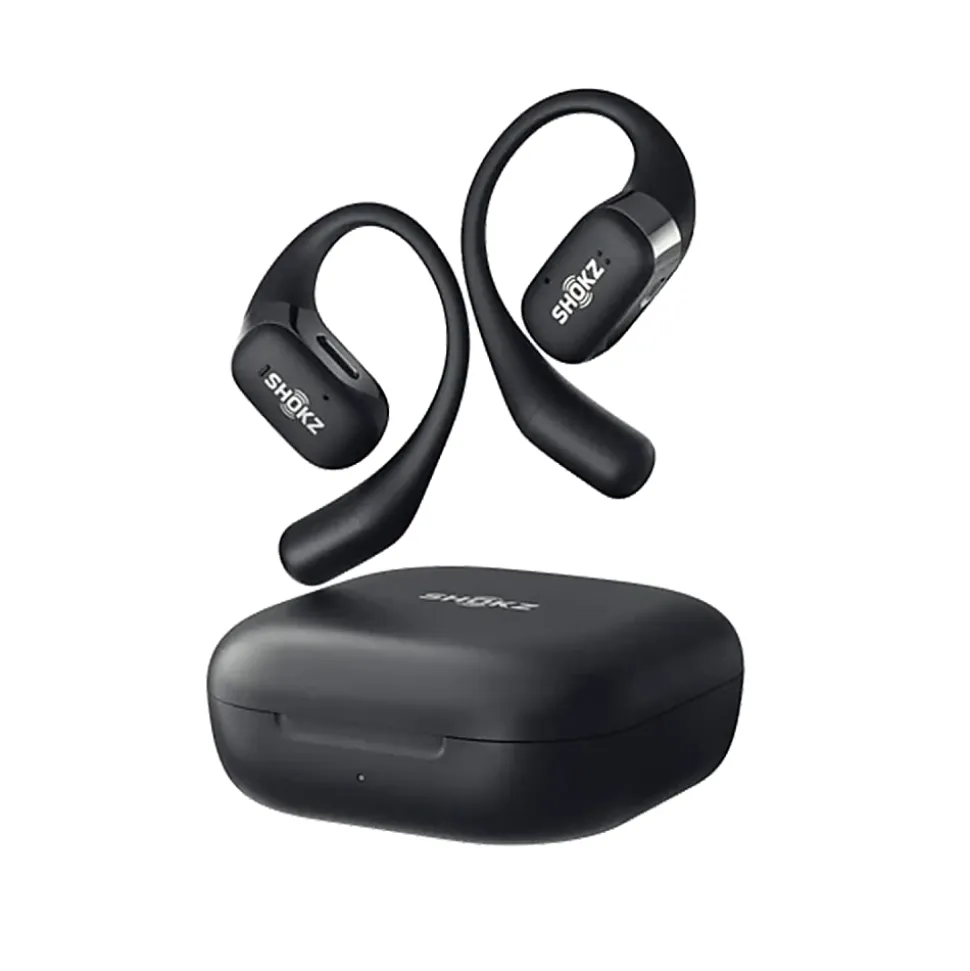 Shokz OpenFit Open-Ear Hook True Wireless Bluetooth Earbuds With Charging Case & Cable, Black, T910-ST-BK-US