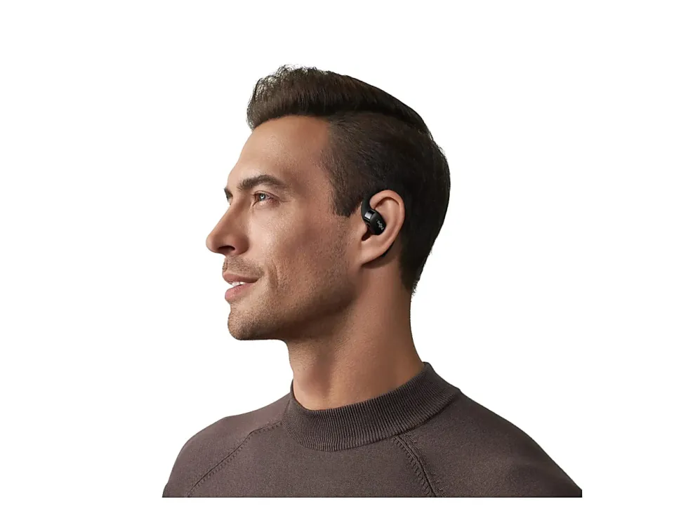 Shokz OpenFit Open-Ear Hook True Wireless Bluetooth Earbuds With Charging Case & Cable, Black, T910-ST-BK-US