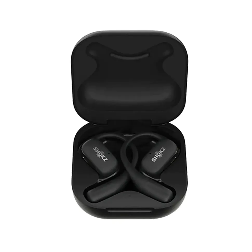 Shokz OpenFit Open-Ear Hook True Wireless Bluetooth Earbuds With Charging Case & Cable, Black, T910-ST-BK-US