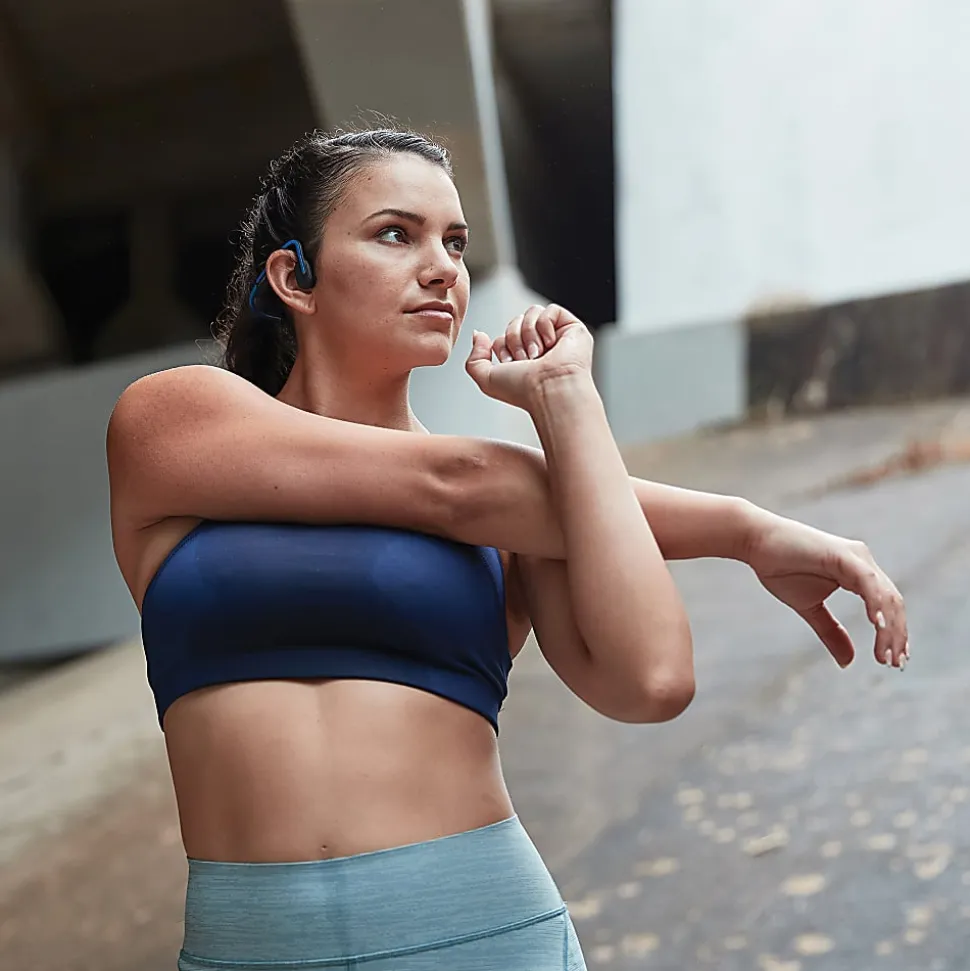 Shokz OpenMove Behind The Ear Headphones With Mic And Bluetooth, Blue