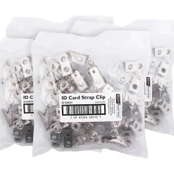 SICURIX ID Badge Holder Strap Clip Adapter, 2/5", Clear, Box of 25