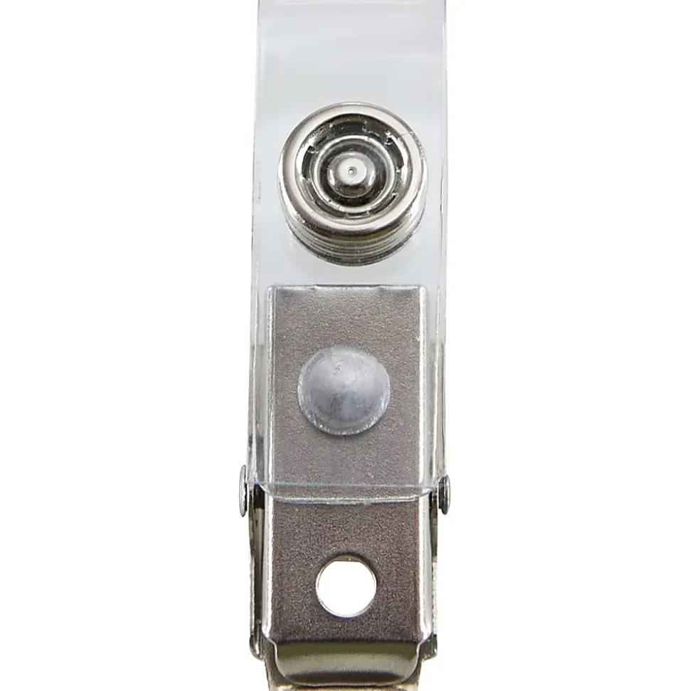 SICURIX ID Badge Holder Strap Clip Adapter, 2/5", Clear, Box of 25
