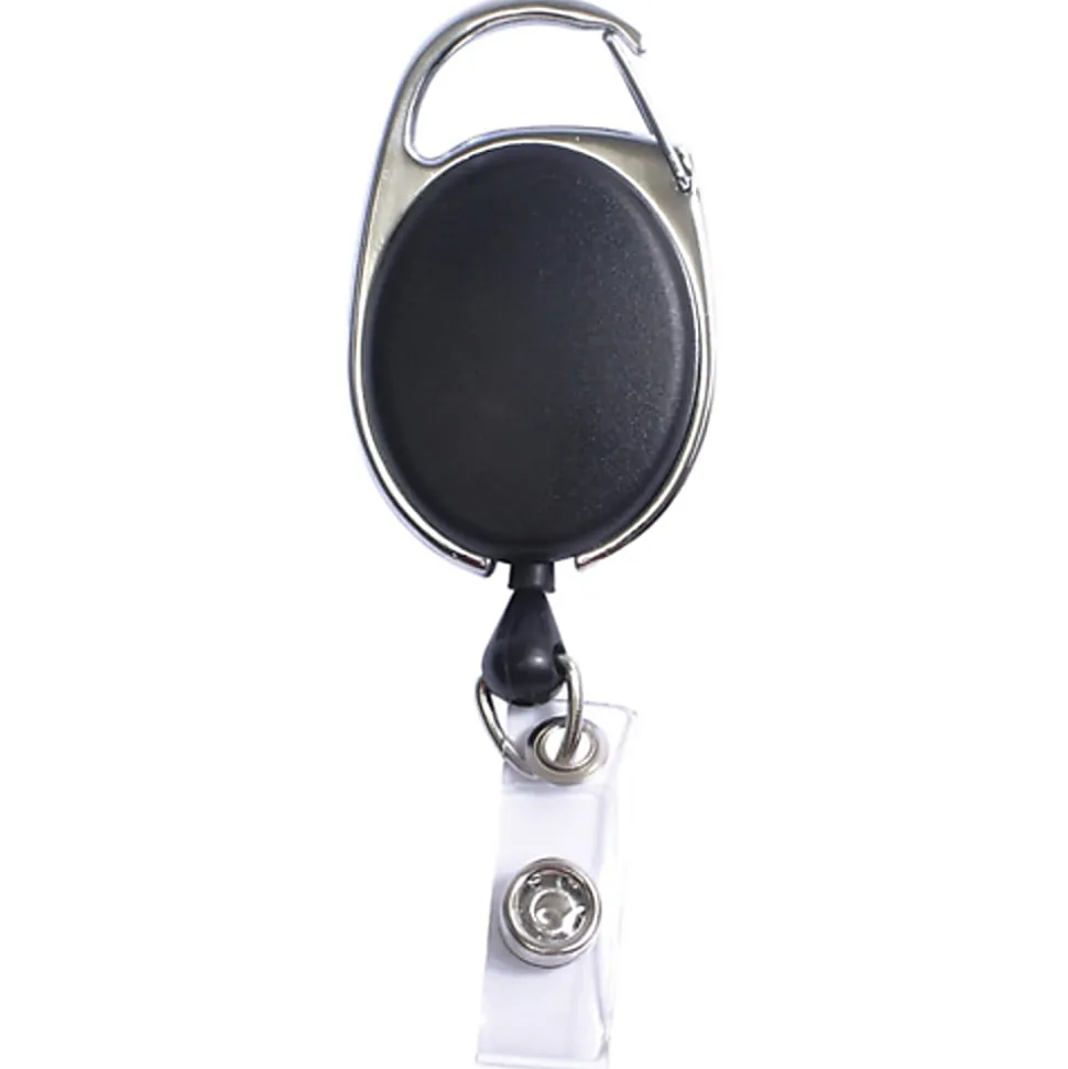 SICURIX Quick Clip ID Card Reel, Black, 1 Each