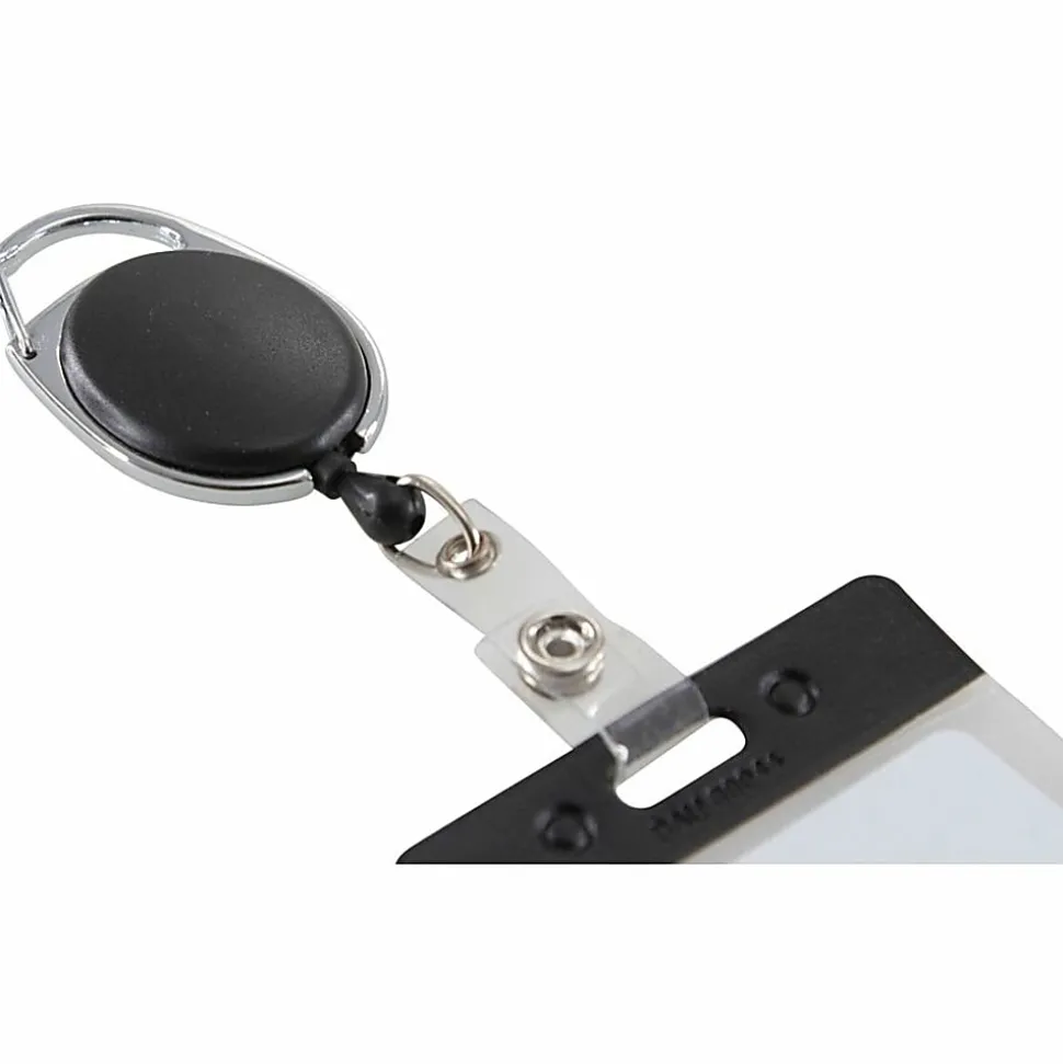 SICURIX Quick Clip ID Card Reel, Black, 1 Each