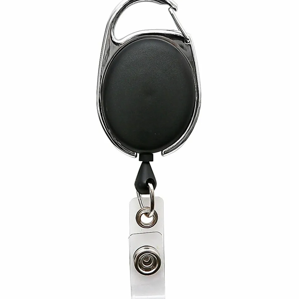 SICURIX Quick Clip ID Card Reel, Black, 1 Each