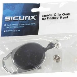 SICURIX Quick Clip ID Card Reel, Black, 1 Each