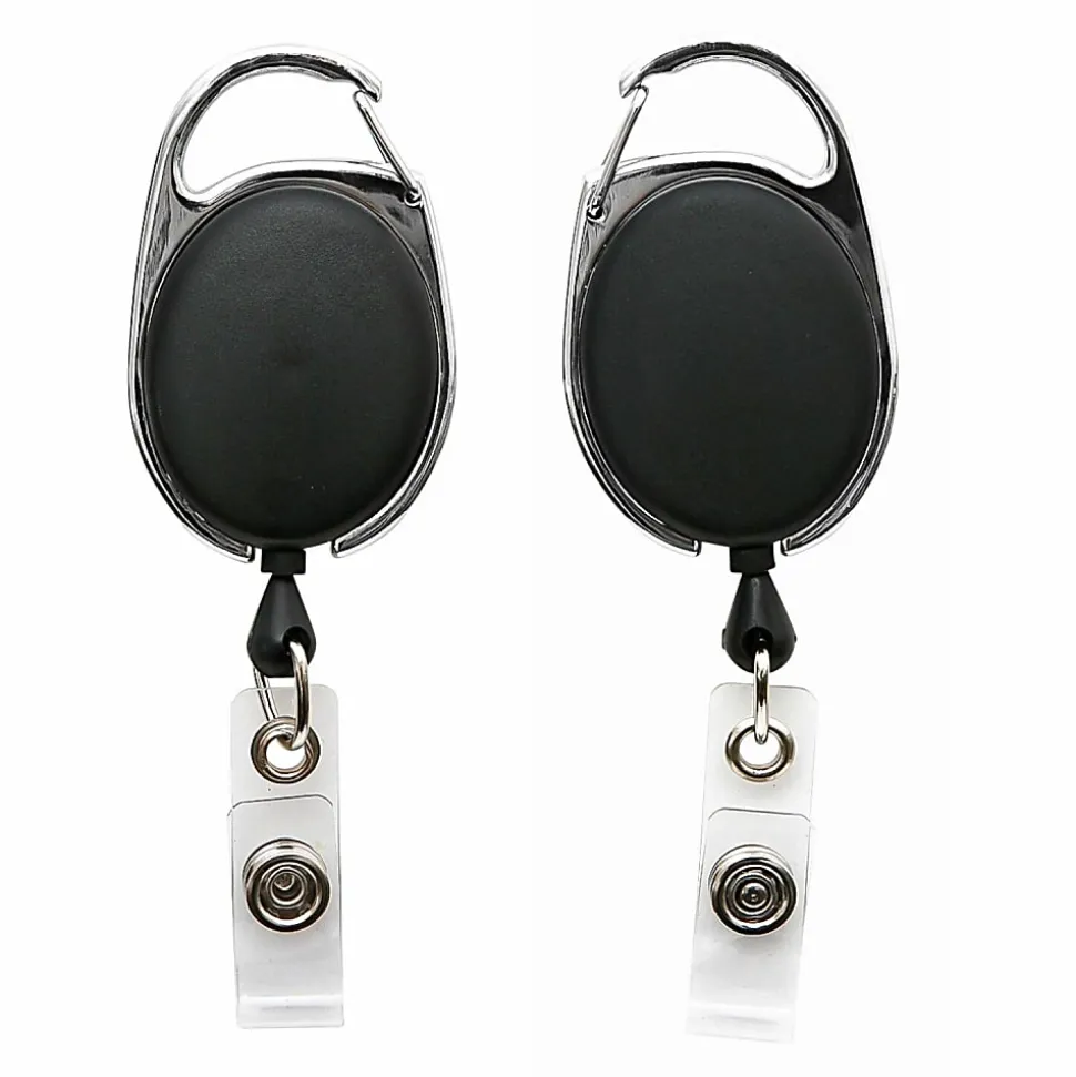 SICURIX Quick Clip ID Card Reel, Black, 1 Each