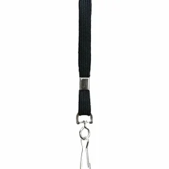 SICURIX Shoelace Lanyard, Flat Hook, Black, Box of 100