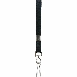 SICURIX Shoelace Lanyard, Flat Hook, Black, Box of 100