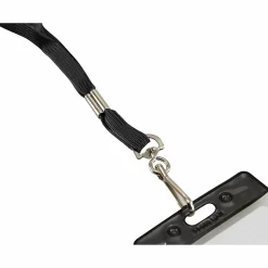 SICURIX Shoelace Lanyard, Flat Hook, Black, Box of 100