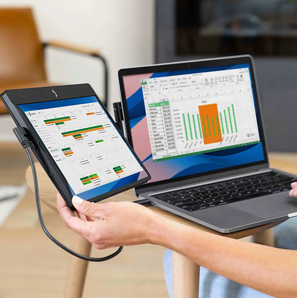 SideTrak® Swivel 12.5” Full HD Anti-Glare LCD Monitor, Portable, Kickstand, Patented 360° Swivel, Magnetic Mount