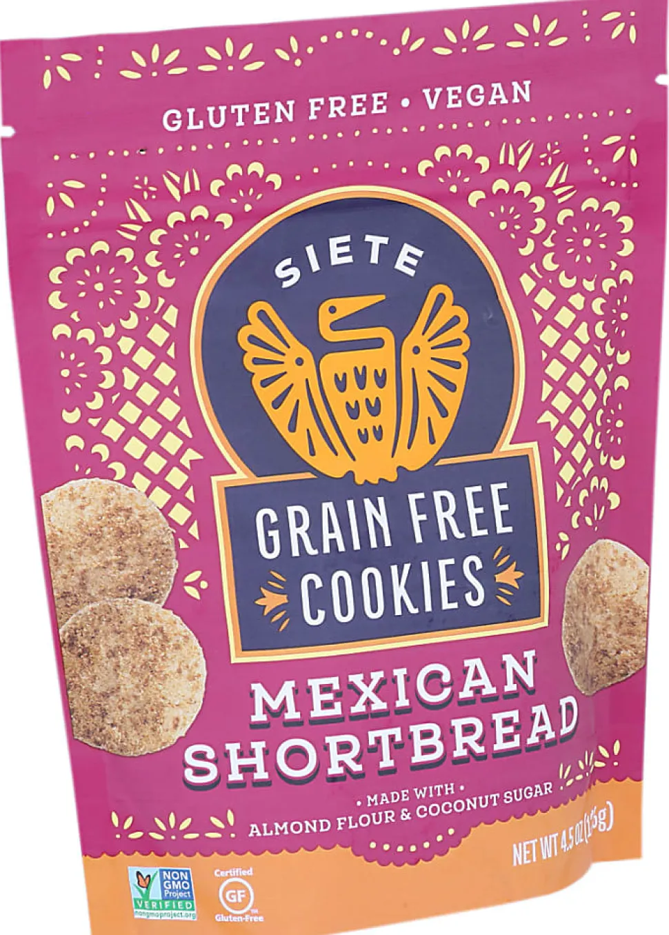 Siete Family Foods Grain-Free Mexican Cookies, Shortbread, 4.5 Oz, Total Qty 10