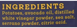 Siete Family Foods Kettle Cooked Potato Chips, Serrano Sea Salt & Vinegar, 5.5 Oz, Total Qty 6