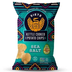 Siete Family Foods Kettle Cooked Potato Chips, Sea Salt, 5.5 Oz, Total Qty 6