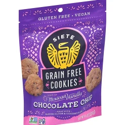 Siete Grain-Free Mexican Vanilla Chocolate Chip Cookies, 4.5 Oz, Total Qty 10