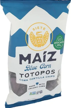 Siete Tortilla Chips, Maiz Blue Corn Totopos, 7.5 Oz, Total Qty 6