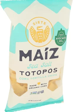 Siete Tortilla Chips, Maiz Sea Salt Totopos, 7.5 Oz, Total Qty 6
