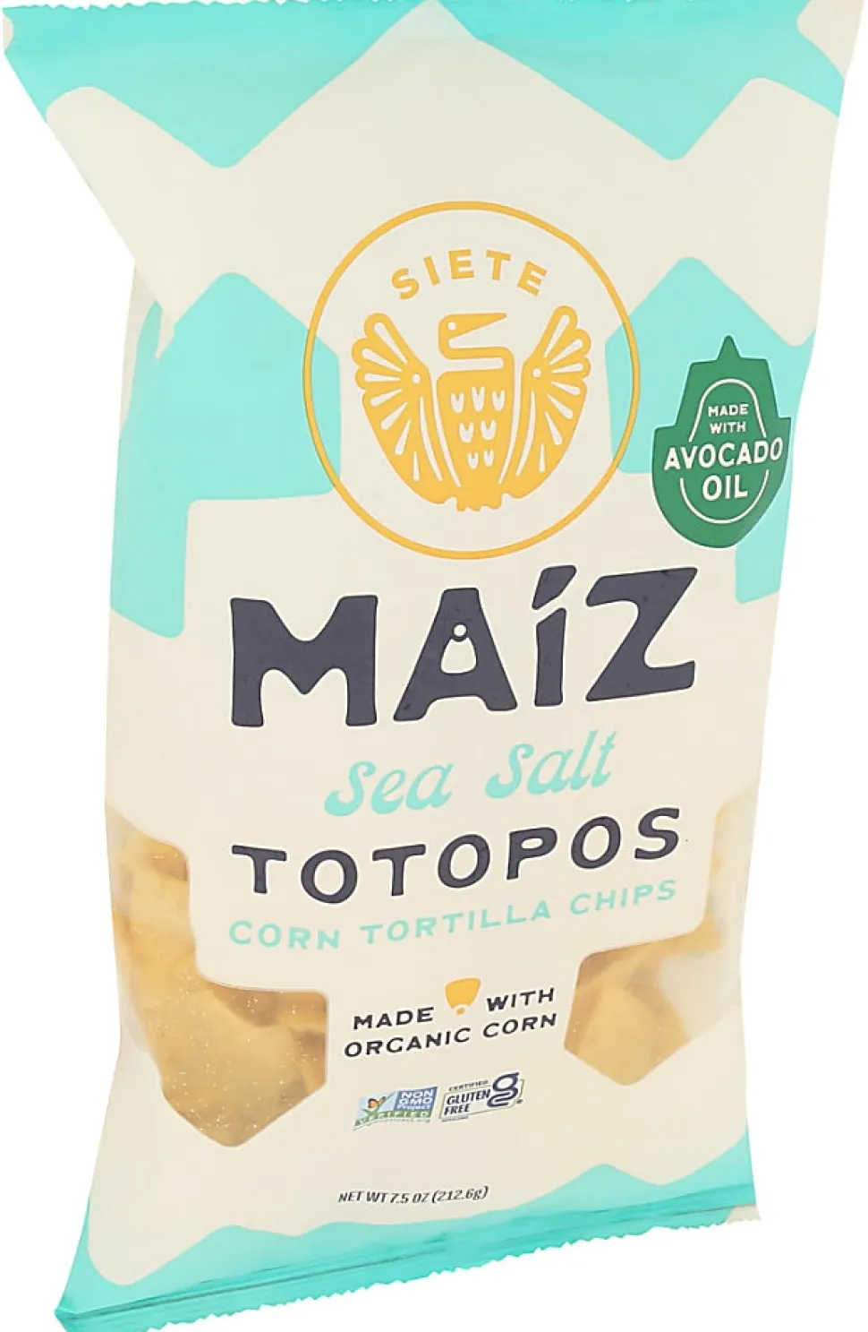 Siete Tortilla Chips, Maiz Sea Salt Totopos, 7.5 Oz, Total Qty 6