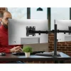 SIIG Articulated Freestanding Dual Monitor Desk Stand - 13"-27" - Up to 27" Screen Support - 34 lb Load Capacity - CEMT1U12S1