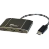 SIIG DisplayPort 1.2 to 3-Port DisplayPort MST Splitter - 3840 × 2160 - DisplayPort - Aluminum