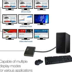 SIIG Displayport 1.2 to 3-Port HDMI MST Splitter - 3840 × 2160 - DisplayPort - 3 x HDMI Out - USB - Aluminum