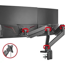 SIIG Dual Monitor Heavy-Duty Premium Aluminum Gas Spring Desk Mount