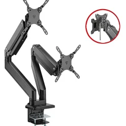 SIIG Dual Monitor Heavy-Duty Premium Aluminum Gas Spring Desk Mount