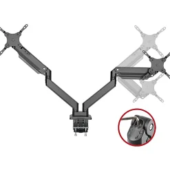 SIIG Dual Monitor Heavy-Duty Premium Aluminum Gas Spring Desk Mount