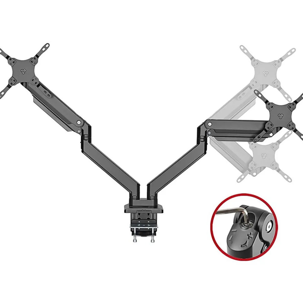 SIIG Dual Monitor Heavy-Duty Premium Aluminum Gas Spring Desk Mount