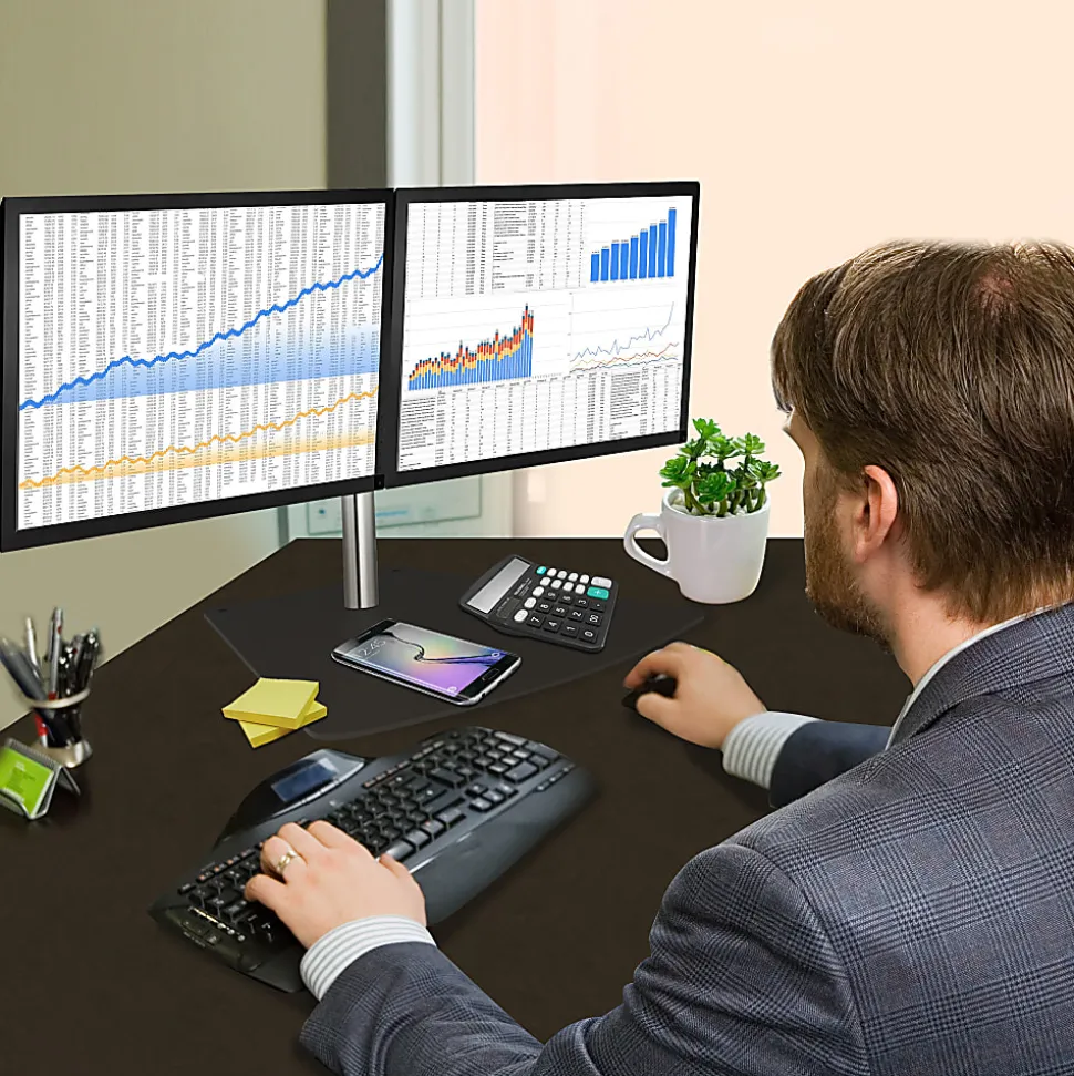 SIIG Easy-Adjust Dual Monitor Desk Stand - 13" to 27" - Up to 27" Screen Support - 35.20 lb Load Capacity - CEMT2011S1