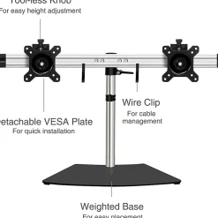 SIIG Easy-Adjust Dual Monitor Desk Stand - 13