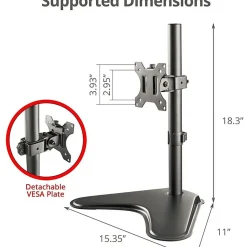 SIIG Height Adjustable Single Monitor Freestanding Desk Stand for 13? to 32?