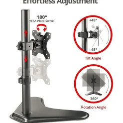 SIIG Height Adjustable Single Monitor Freestanding Desk Stand for 13? to 32?
