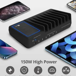 SIIG 10-Port USB-A/C & Wireless Charging Station - 150W