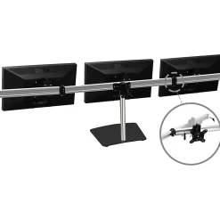 SIIG Premium Aluminum Freestanding Triple Monitor desk stand - 13? to 27? - Max Load 17.6 lbs each - CE-MT2111-S1