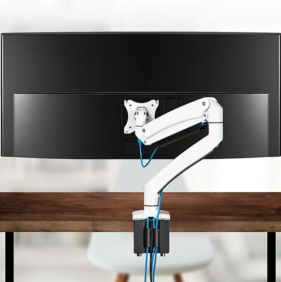 SIIG Single Monitor Gas Spring Aluminum Desk Monitor Arm with USB and Audio Ports - 17" to 49" - CE-MT3H11-S1