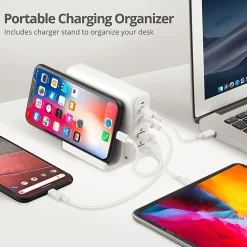 SIIG 100W Dual USB-C PD 3.0 PPS & QC 3.0 Combo Power Charger - White - Powerfull 4-Port high-power charger with two US - ACPW1P11S1