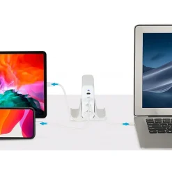 SIIG 100W Dual USB-C PD 3.0 PPS & QC 3.0 Combo Power Charger - White - Powerfull 4-Port high-power charger with two US - ACPW1P11S1