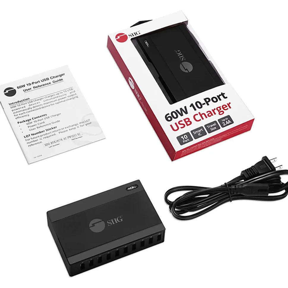 SIIG® 60W 10-Port USB Charger