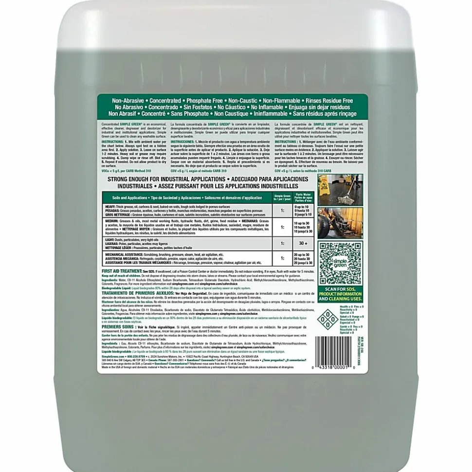 Simple Green® Concentrated All-Purpose Cleaner/Degreaser/Deodorizer, 5 Gallon