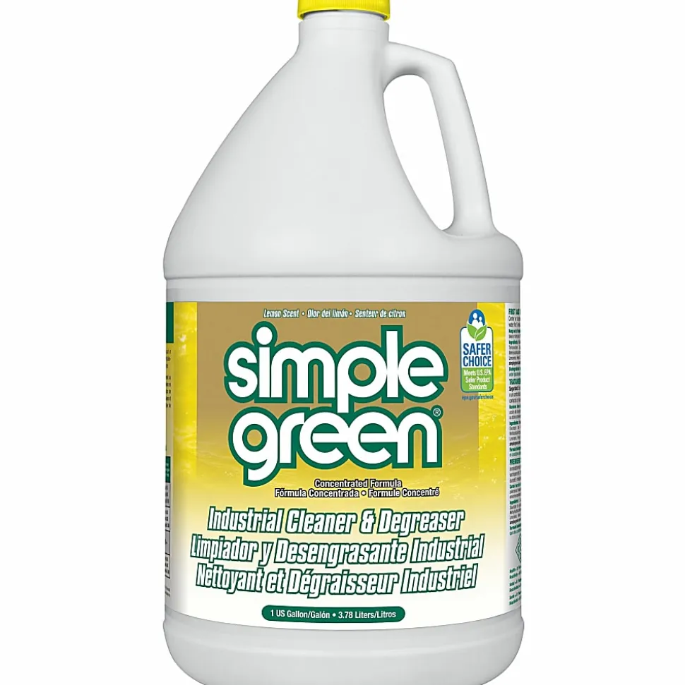 Simple Green Industrial Cleaner/Degreaser, Concentrate, 128 fl oz, Lemon Scent, Case of 4 - 14010CT