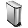 simplehuman® Butterfly Step Fingerprint-Proof Trash Can, 12 Gallons, Brushed Stainless Steel