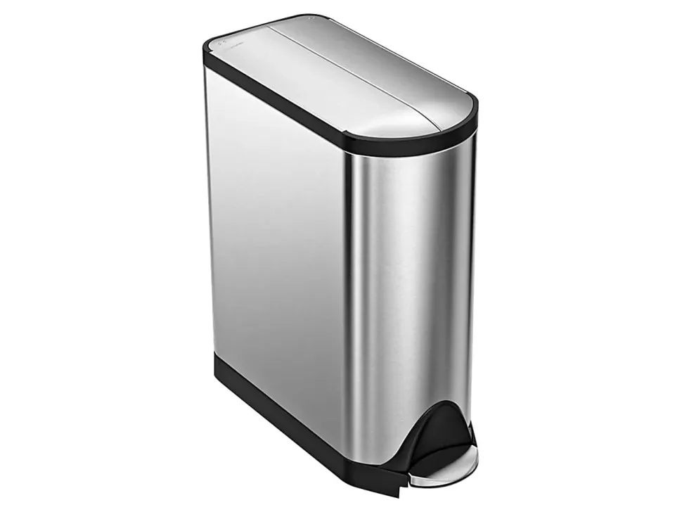 simplehuman® Butterfly Step Fingerprint-Proof Trash Can, 12 Gallons, Brushed Stainless Steel
